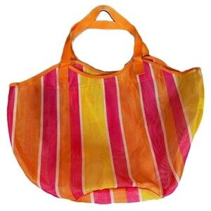 Summer Stripped Beach Mesh Net Shoulder Shopping Bag‎